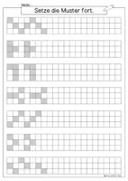 Vorschau - Arbeitsblätter - Muster fortsetzen Klasse 1, visuelle Wahrnehmung - Seite 3