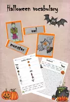 Vorschau - Arbeitsblätter - Halloween vocabulary Flashcards + Arbeitsblätter - Deckblatt