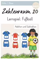 Vorschau - Stationenlernen - Fußball: Puzzle (Zahlenraum 20) - Addition und Subtraktion - Deckblatt