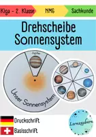 Vorschau - Mal- und Bastelvorlagen - Drehscheibe Sonnensystem (Planeten) - Deckblatt