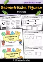 Vorschau - Arbeitsblätter - Geometrische Figuren Miniheft - Geometrische Formen Figuren 2D - 1. Klasse Mathe Geometrie - Deckblatt
