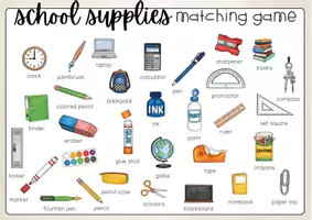 anteprima - Materiale di supporto/inclusione - School supplies MATCHING GAME - Pagina 3
