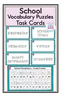 Προεπισκόπηση - Φύλλα εργασίας - School Vocabulary - Puzzle Task Cards - Εξώφυλλο