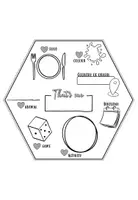 Vorschau - Mal- und Bastelvorlagen - Steckbrief Vorlage Englisch: That´s me (Kooperatives Poster zum Kennenlernen, Waben Poster, Gemeinschaftsbild, Schulstart) - Seite 1