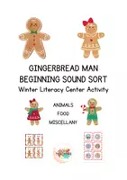 Aperçu - Apprentissages en autonomie - Gingerbread man beginning sound - Page de couverture