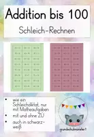 Vorschau - Spiele - Addition bis 100 Schleichrechnen - Deckblatt