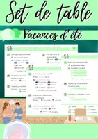 Vorschau - Arbeitsblätter - Set de table: Mes vacances d'été (Passé) - Deckblatt