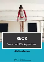 Vorschau - Stationenlernen - Turnen ⎮ Reck Vor- und Rückspeizen (6 Stationskarten für deinen Sportunterricht) - Deckblatt