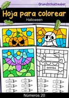 Vorschau - Mal- und Bastelvorlagen - Lámina para colorear de Halloween - 4 láminas para colorear (español) - Deckblatt