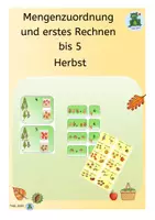 Vorschau - Bildkarten - Mengenzuordnung und erstes Rechnen bis 5 Herbst - Deckblatt