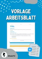Vorschau - Arbeitsblätter - Vorlage Arbeitsblatt - Deckblatt