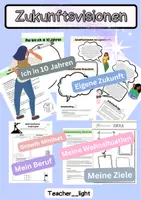 Vorschau - Arbeitsblätter - Meine Zukunftsvisionen- 10 Jahre später/ Growth Mindset - Deckblatt