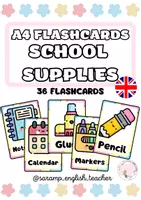 Vista previa - Tarjetas / Manipulativos - PACK BILINGÜE: MATERIAL ESCOLAR/SCHOOL SUPPLIES FLASHCARDS - página 1
