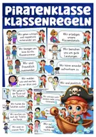 Vorschau - Poster - Klassenregeln Piratenklasse Klassenmaskottchen Piraten - Deckblatt