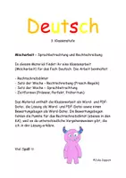Vorschau - Klassenarbeiten - Deutsch KA Klasse 3: Mischarbeit (Zeitformen, RS, Sprache) - Deckblatt