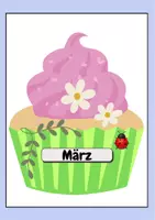 Vorschau - Mal- und Bastelvorlagen - 🎈Geburtstagskalender (Deutsch+Englisch) + Namensschilder 🎉 Classrooom Management Bastelanleitung (liebevoll gestaltete Cupcakes und Kerzen 🎂) - Seite 3