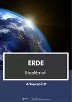 Vorschau - Arbeitsblätter - Steckbrief: Erde (Planet) inkl. Lösung - Deckblatt