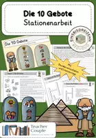 Vorschau - Stundenentwürfe - Die 10 Gebote - Stationenarbeit - Seite 1
