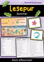Vorschau - Arbeitsblätter - Lesespur Sommer | Deutsch 1. Klasse | Lesespurgeschichte | lesen lernen - Deckblatt