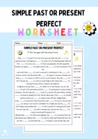 Vorschau - Arbeitsblätter - Simple Past Present Perfect Übungen English Time Tense - Deckblatt
