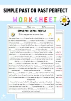Vorschau - Arbeitsblätter - Simple Past Past Perfect Englisch Grundschule Exercises Übungen - Deckblatt