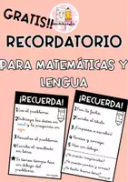Vista previa - Refuerzo / NEE / Materiales de apoyo - GRATIS RECORDATORIO LIBRETA MATES Y LENGUA- PRIMARIA - Portada