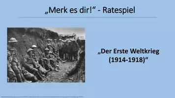 Vorschau - Interaktives Material - "Merk es dir!" (Digitales Ratespiel): Erster Weltkrieg - Deckblatt