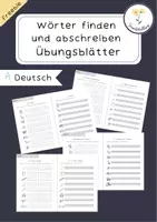 Vorschau - Arbeitsblätter - Übungsblätter: Wörter finden und abschreiben Freebie - Deckblatt