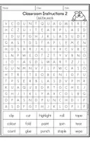 Aperçu - Feuilles d'exercices - Classroom Instructions 2 - Word Search - Page 1
