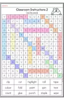 Aperçu - Feuilles d'exercices - Classroom Instructions 2 - Word Search - Page 3