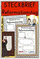 Vorschau - Arbeitsblätter - Martin Luther: Reformationstag Religion STECKBRIEF - Deckblatt