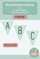 Vorschau - Poster - Buchstabenwimpel grün Großbuchstaben | FREEBIE - Deckblatt