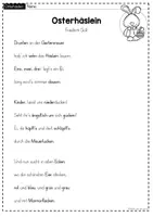 Vorschau - Arbeitsblätter - Einfach auswendig lernen! Ostergedicht "Osterhäslein" - Seite 1