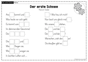 Vorschau - Arbeitsblätter - Einfach auswendig lernen! Wintergedicht "Der erste Schnee" - Seite 2