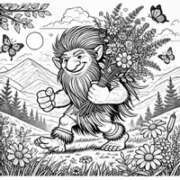 Vorschau - Mal- und Bastelvorlagen - Troll Ausmalbilder (50 Malvorlagen) inkl. Stundenentwurf (PDF) - Seite 1