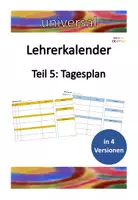 Vorschau - Lehrpläne/Lehrermaterial - Lehrerkalender Teil 5: Tagesplan - editierbar! - Deckblatt
