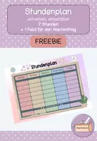 Vorschau - Arbeitsblätter - Stundenplan bunt Tafel | FREEBIE | universell | 7+1 Stunden - Deckblatt