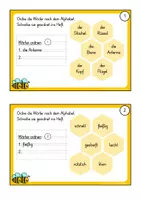 Vorschau - Stationenlernen - Alphabet - Übungskartei 2: Wörter nach dem Alphabet ordnen - Seite 3