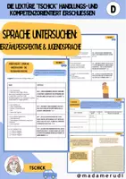 Vorschau - Unterrichtsreihen - Sprache untersuchen im Roman "Tschick" (Erzählperspektive und Jugendsprache) - Deckblatt