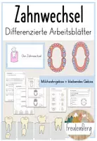 Vorschau - Arbeitsblätter - Zähne: Zahnwechsel - Milchzahngebiss & bleibendes Gebiss - Arbeitsblätter - Deckblatt