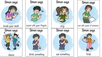 Vorschau - Spiele - Bildkarten für das Spiel "Simon says" - Seite 1