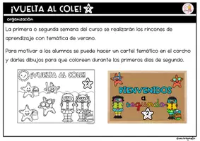 Vista previa - Hojas de trabajo - RINCONES/ ESTACIONES DE VUELTA AL COLE - SEGUNDO - página 1