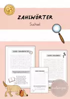 Vorschau - Arbeitsblätter - Zahlwörter: Suchsel/Wortgitter - Deckblatt