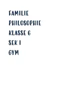 Vorschau - Unterrichtsreihen - Unterrichtseinheit Planung Familie Philosophie Klasse 6 - Deckblatt
