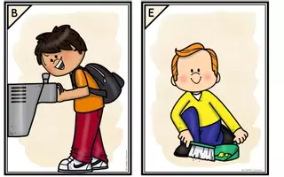 Aperçu - Feuilles d'exercices - School Life - Story Walk - Page 1