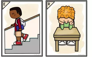 Aperçu - Feuilles d'exercices - School Life - Story Walk - Page 2