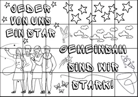 Vorschau - Arbeitsblätter - Kooperatives Klassenposter - Jeder von uns ein Star - Schuljahresanfang - Seite 1