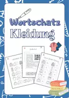 Vorschau - Arbeitsblätter - Wortschatz Vokabeln Kleidung Wort-Bild-Karten Lückentext - Deckblatt