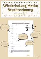 Vorschau - Arbeitsblätter - Wiederholung Mathe Klasse 6/7: BRUCHRECHNUNG - Deckblatt