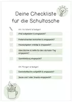 Vorschau - Merkblätter - KOSTENLOS! Checkliste für das Einpacken der Schultasche - Seite 2